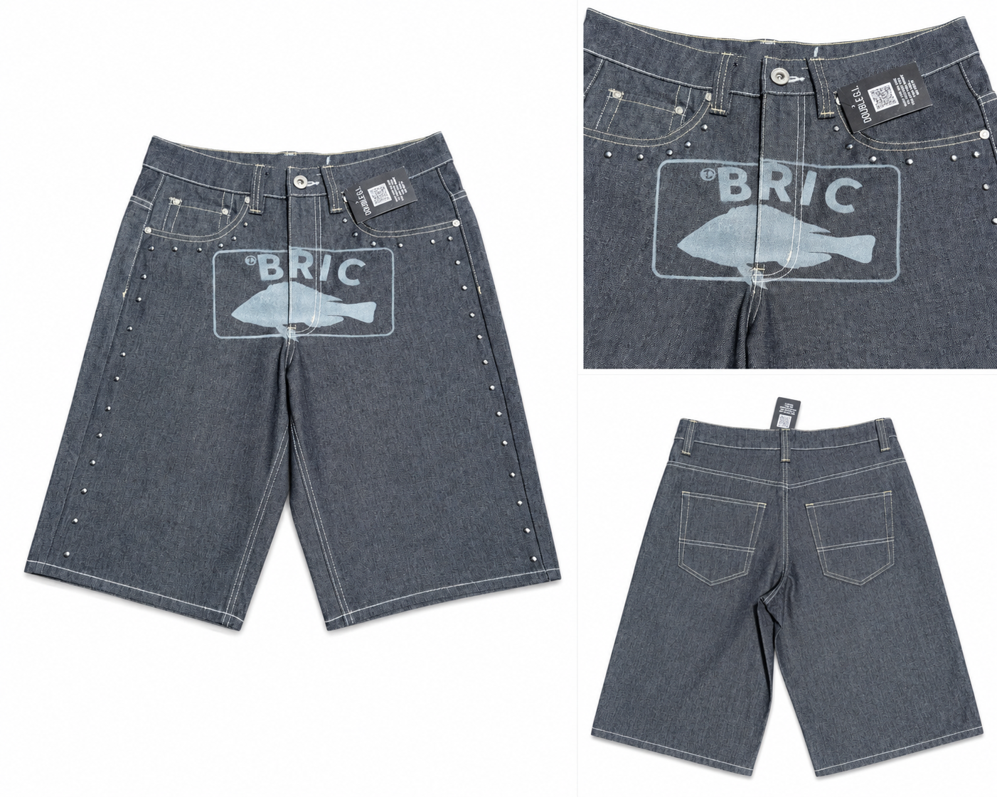 Dark Ice Blue Denim Shorts