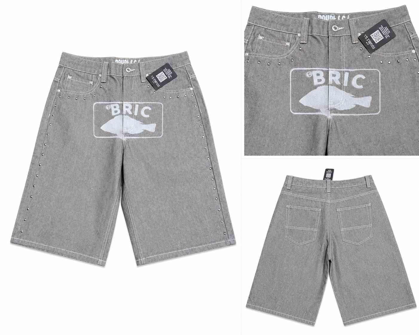 Light Wolf Grey Denim Shorts