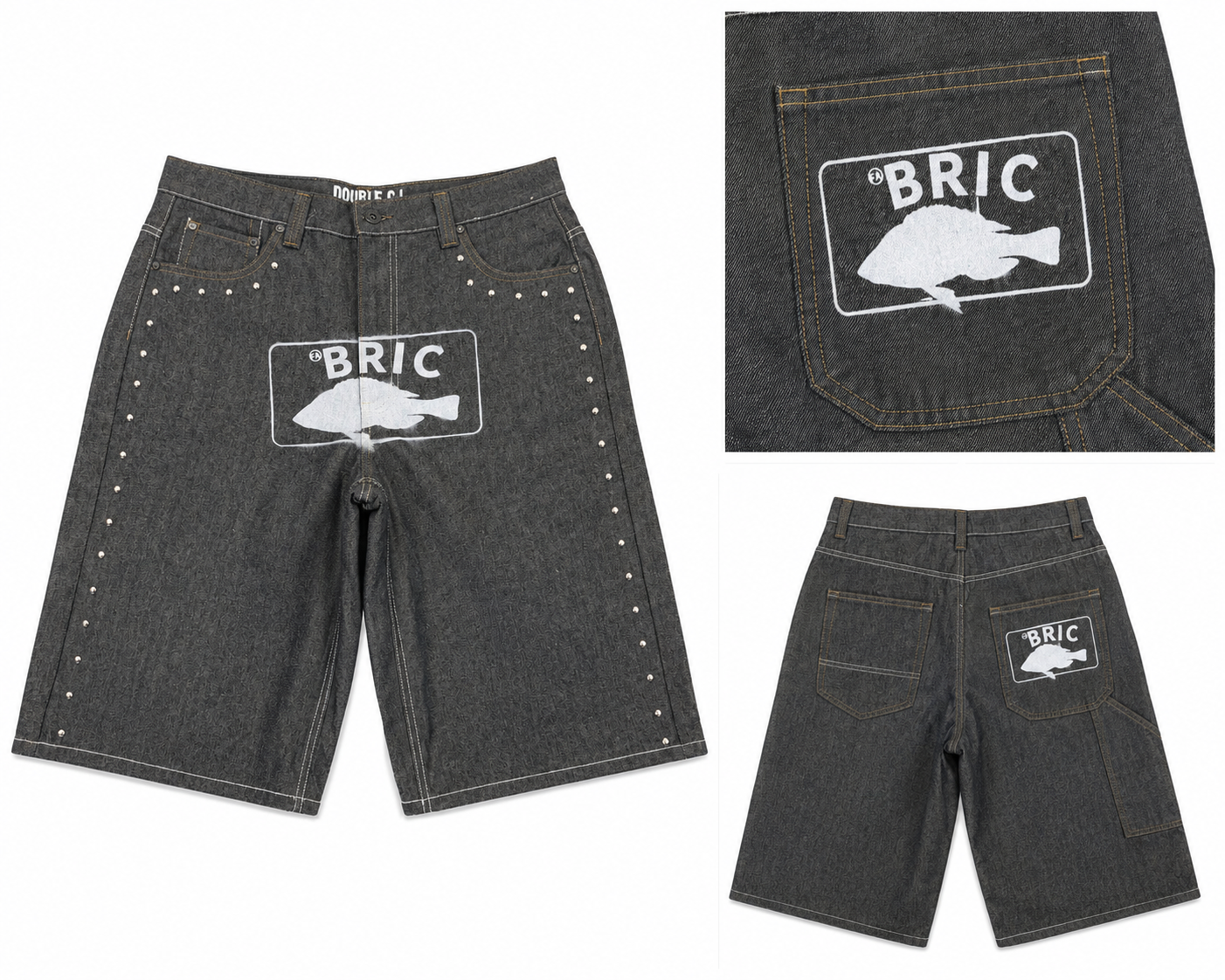 Dark Wolf Grey Denim Shorts