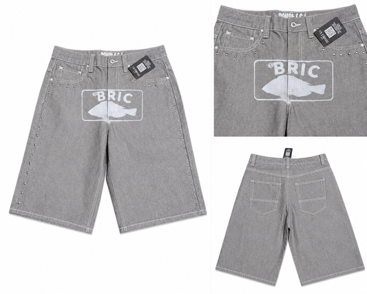 Light Wolf Grey Denim Shorts